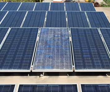Scripps-Ranch-solar-panel-array-with-a-cracked-solar-panel-due-to-falling-tree-branch